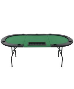 Tavolo da Poker Piegabile in 3 per 9 Giocatori Ottagonale Verde