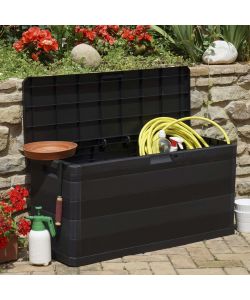 Baule da Giardino Nero 117x45x56 cm