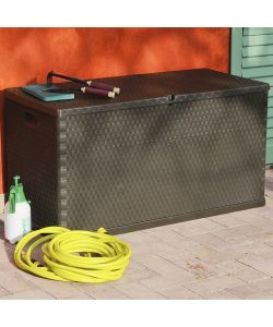 Baule da Giardino Marrone 120x56x63 cm in Rattan PP