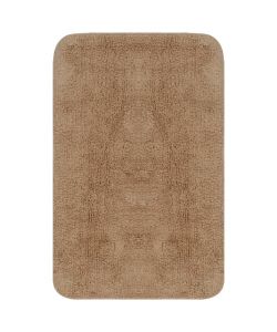 Set Tappetini per Bagno 2 pz in Tessuto Beige