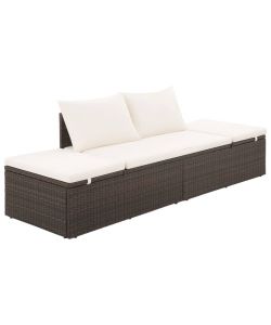 Lettino da Giardino Marrone 195x60 cm in Polyrattan