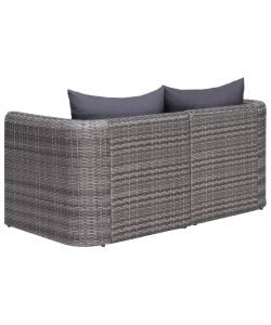 Divano Angolare da Giardino 2 pz Grigio in Polyrattan