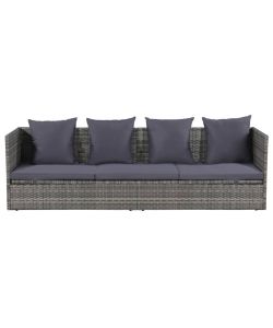 Lettino da Giardino Grigio 200x60 cm in Polyrattan