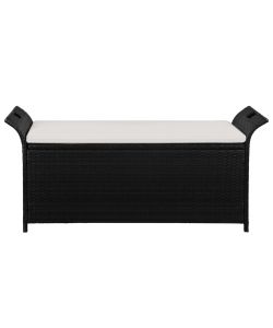 Cassapanca con Cuscino 138 cm in Polyrattan Nero