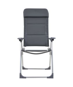 Sedie da Campeggio 2 pz in Alluminio Grigio 58x69x111 cm