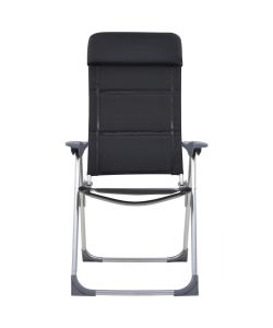 Sedie da Campeggio 2 pz in Alluminio Nero 58x69x111 cm