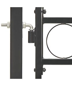 Cancello per Recinzione ad Arco in Acciaio 100x150 cm Nero 143086