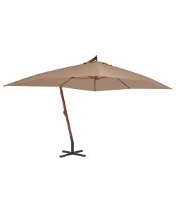 Ombrellone a Sbalzo con Palo in Legno 400x300cm Grigio Talpa