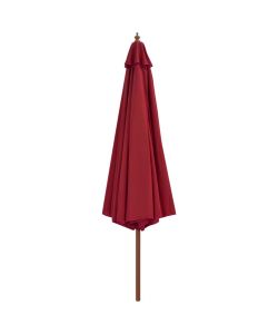 Ombrellone da Esterni con Palo in Legno 350 cm Rosso Borgogna