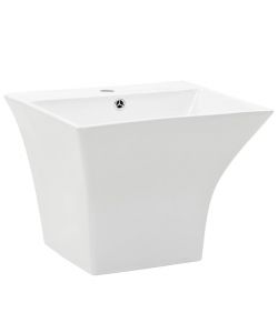 Lavabo a Parete in Ceramica Bianco 500x450x410 mm