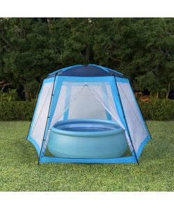 Tenda per Piscina in Tessuto 500x433x250 cm Blu