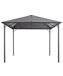 Gazebo con Tettuccio in Alluminio 3x3 m Nero