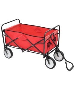  Carrello Pieghevole a Mano in Acciaio Rosso