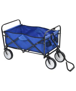  Carrello Pieghevole a Mano in Acciaio Blu