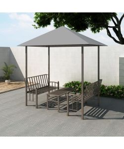 Padiglione Giardino con Tavolo e Panche 2,5x1,5x2,4m Antracite