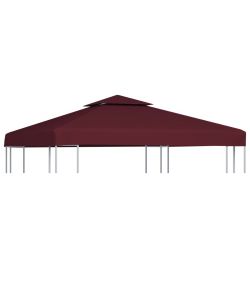 Copertura Superiore per Gazebo a 2 Strati 310g/mq 3x3m Bordeaux