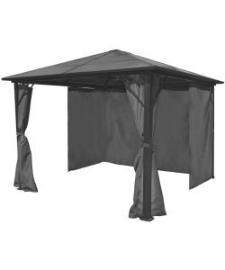 Gazebo con Tenda Antracite in Alluminio 300x300 cm