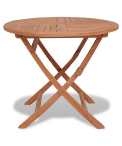 Tavolo da Giardino Pieghevole 85x76cm in Legno Massello di Teak