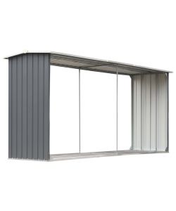 Capannone da Giardino in Acciaio Zincato 330x92x153cm Grigio