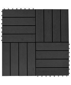 Piastrelle per Decking in WPC 11 pz 30x30cm 1 mq Nero 45023