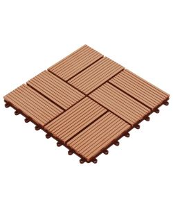 Piastrelle per Decking in WPC 11 pz 30x30cm 1mq Colore Teak 45032