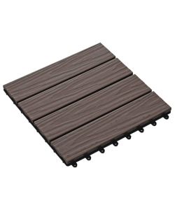 Piastrella Decking in WPC 11 pz 30x30 cm 1 sqm Marrone Scuro