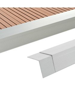 Profili Angolari per Decking in Alluminio 170 cm Argento