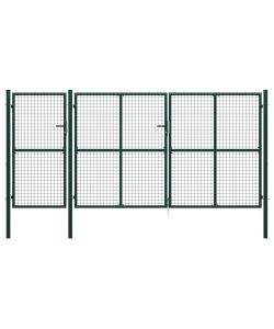 Cancello per Giardino in Acciaio 400x150 cm Verde 144313