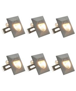 Lampade da Parete da Esterno a LED 6 pz 5 W Argento Quadrate