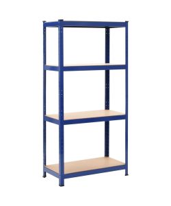 Scaffale Blu 80x40x160 cm Acciaio e MDF