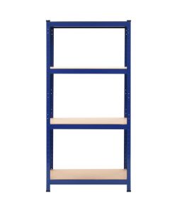 Scaffali 2 pz Blu 80x40x160 cm in Acciaio e MDF