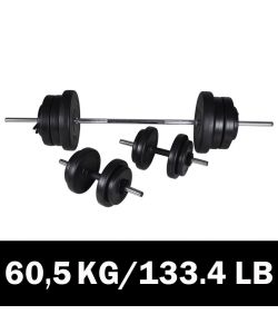 Set Bilanciere e 2 Manubri 60,5 kg