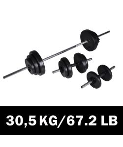 Set Bilanciere con 2 Manubri 30,5 kg