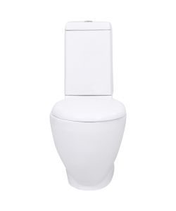 Vaso WC in Ceramica Base con Scarico Dietro Bianco
