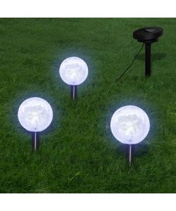 Lampioncini Solari a LED 3 pz con Picchetti e Pannelli Solari