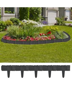 Set 41 pz Recinzione giardino/prato in plastica imitazione pietra 10 m