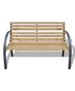 Panchina da Giardino 120 cm in Legno e Ferro