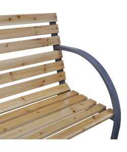 Panchina da Giardino 120 cm in Legno e Ferro