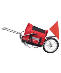 Rimorchio bicicletta con una ruota e borsa