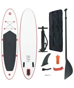 Set Tavola da SUP e Surf Gonfiabile Rosso e Bianco