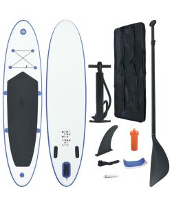 Set Tavola da SUP e Surf Gonfiabile Blu e Bianco