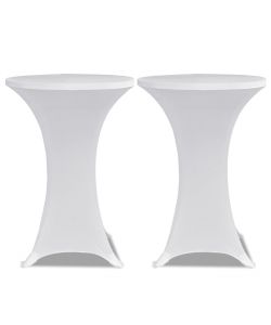 Copritavolo 60 cm Bianco Tessuto elasticizzato 2 pezzi