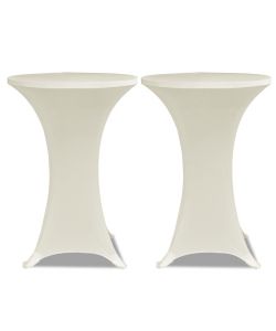 Copritavolo 70 cm Crema Tessuto elasticizzato 2 pezzi