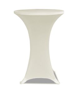 Copritavolo 70 cm Crema Tessuto elasticizzato 2 pezzi