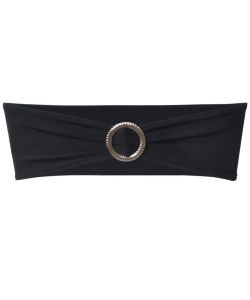 Fascia Elasticizzata Nera Decorativa Sedia con Fibbia Diamante 25 pz