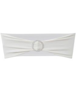 Fascia Elasticizzata Crema Decorativa Sedia con Fibbia Diamante 25 pz