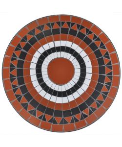 Tavolo da Bistrot Terracotta e Bianco 60 cm a Mosaico