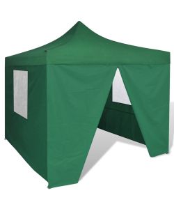 Tenda Pieghevole Verde 3x3 m con 4 Pareti