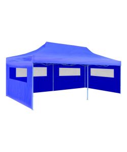 Tenda per Feste Pop-up Pieghevole Blu 3x6 m