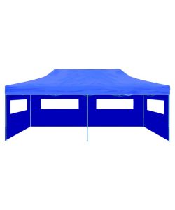 Tenda per Feste Pop-up Pieghevole Blu 3x6 m